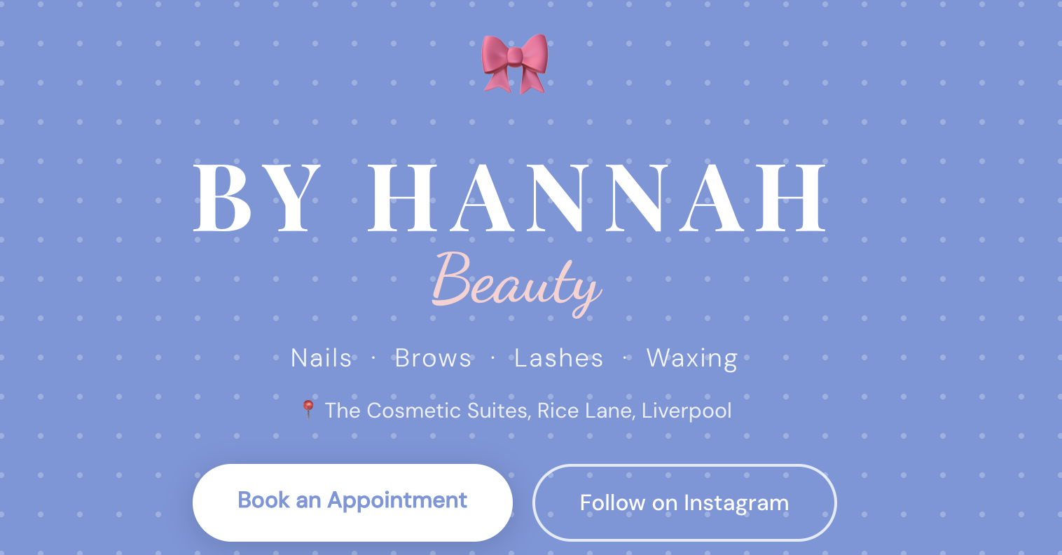 By Hannah Beauty website build